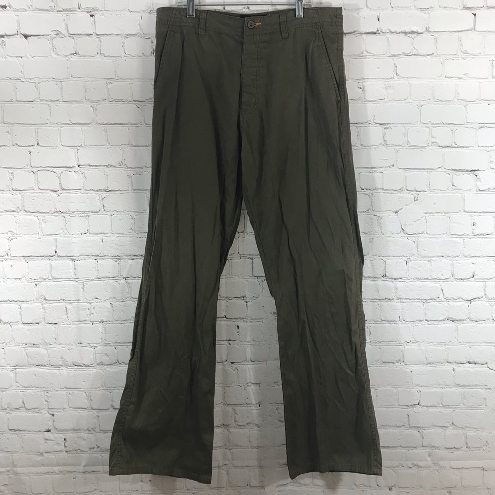 Express Green Boot Cut Flat Front Cotton Pants - Size 32x32